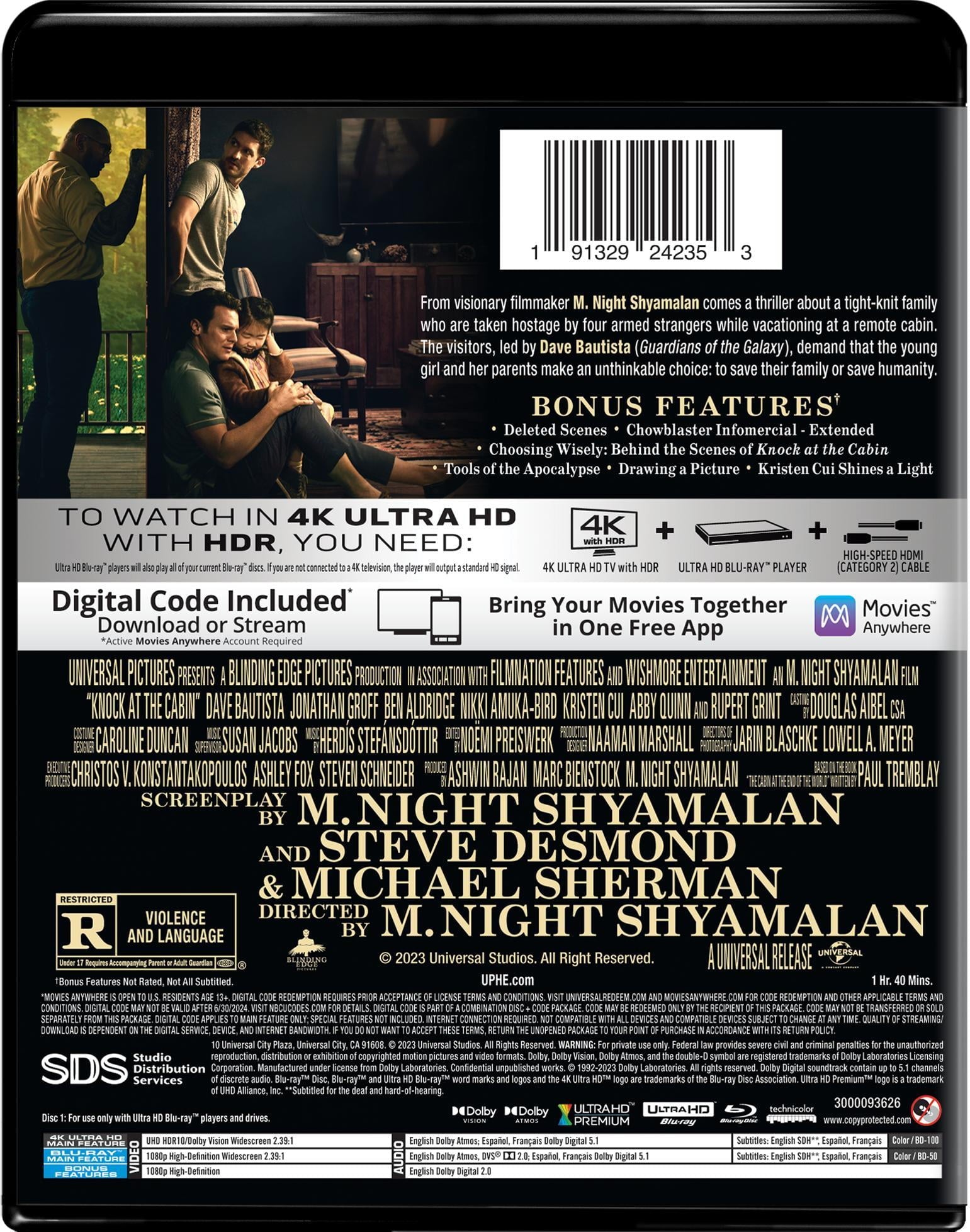 Knock at the Cabin (4K Ultra HD + Blu-ray + Digital Copy)