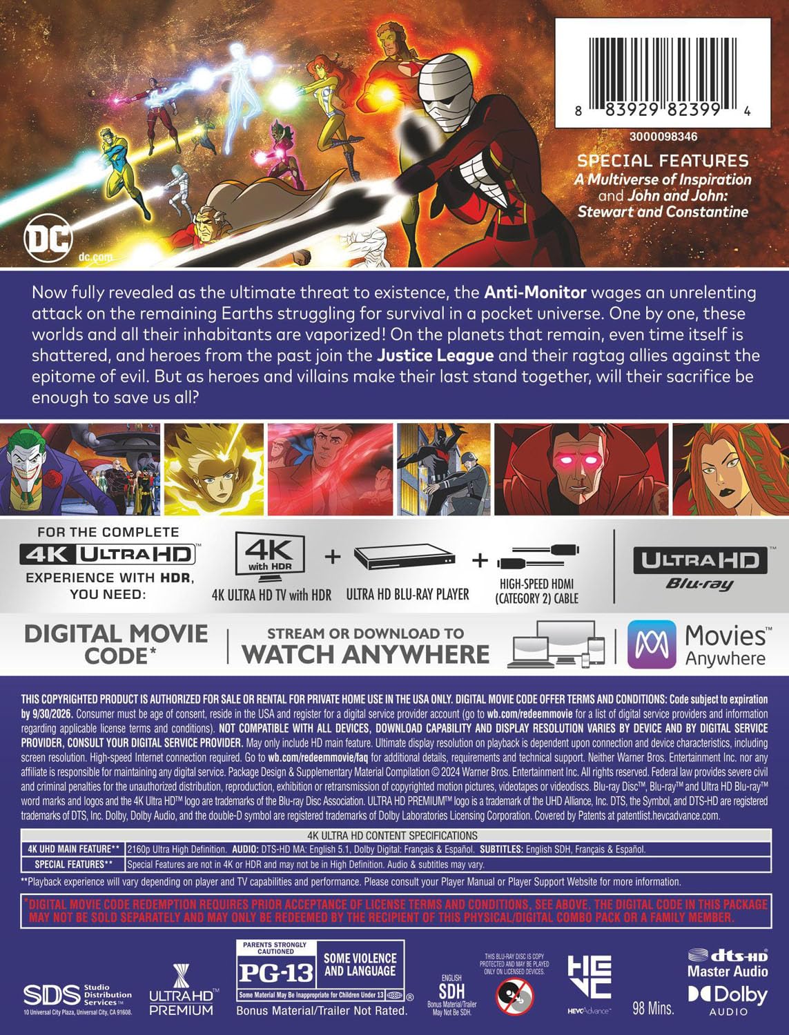 Justice League: Crisis on Infinite Earths: Part 3 (4K UHD/DIG/SBK)