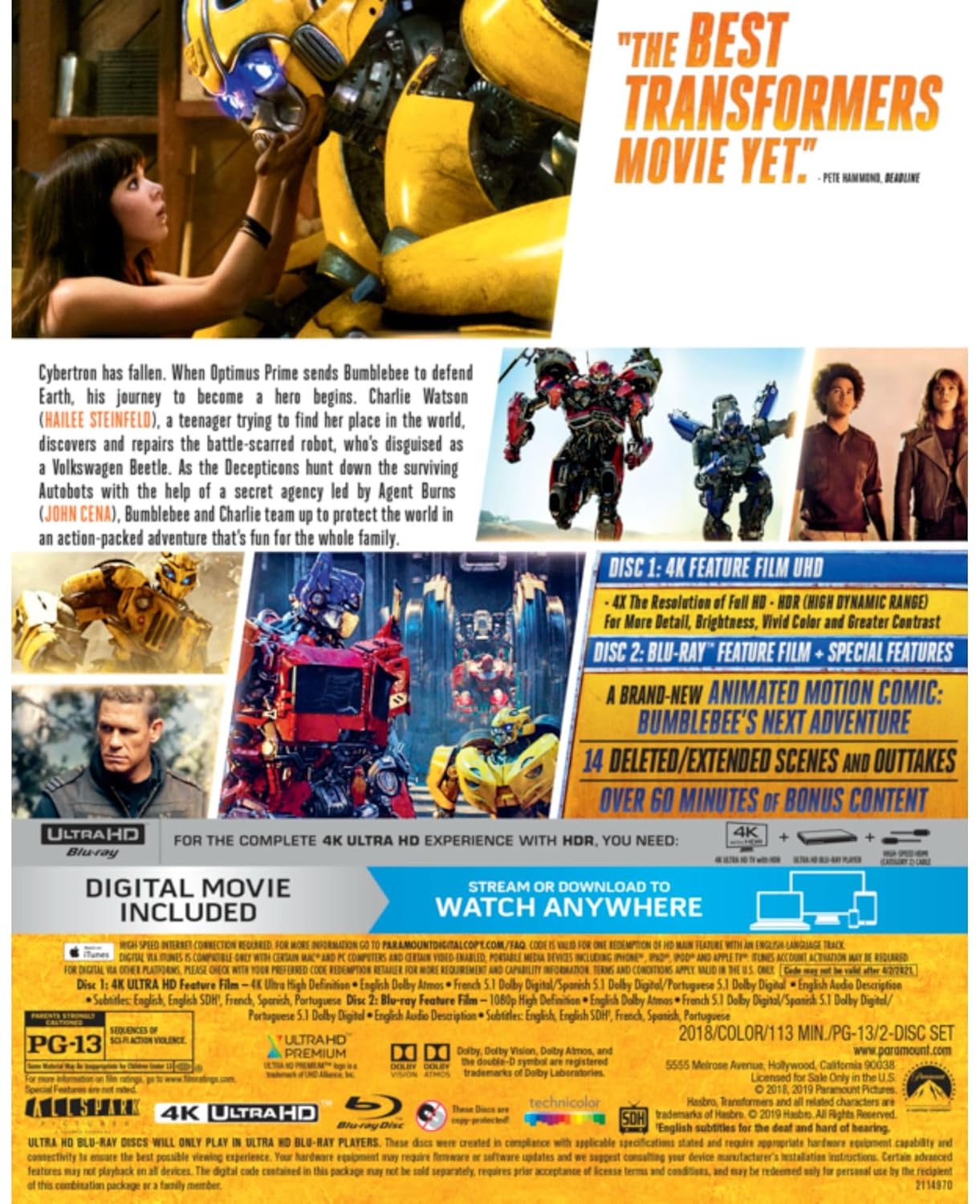 Bumblebee (4K UHD + Blu-ray + Digital)