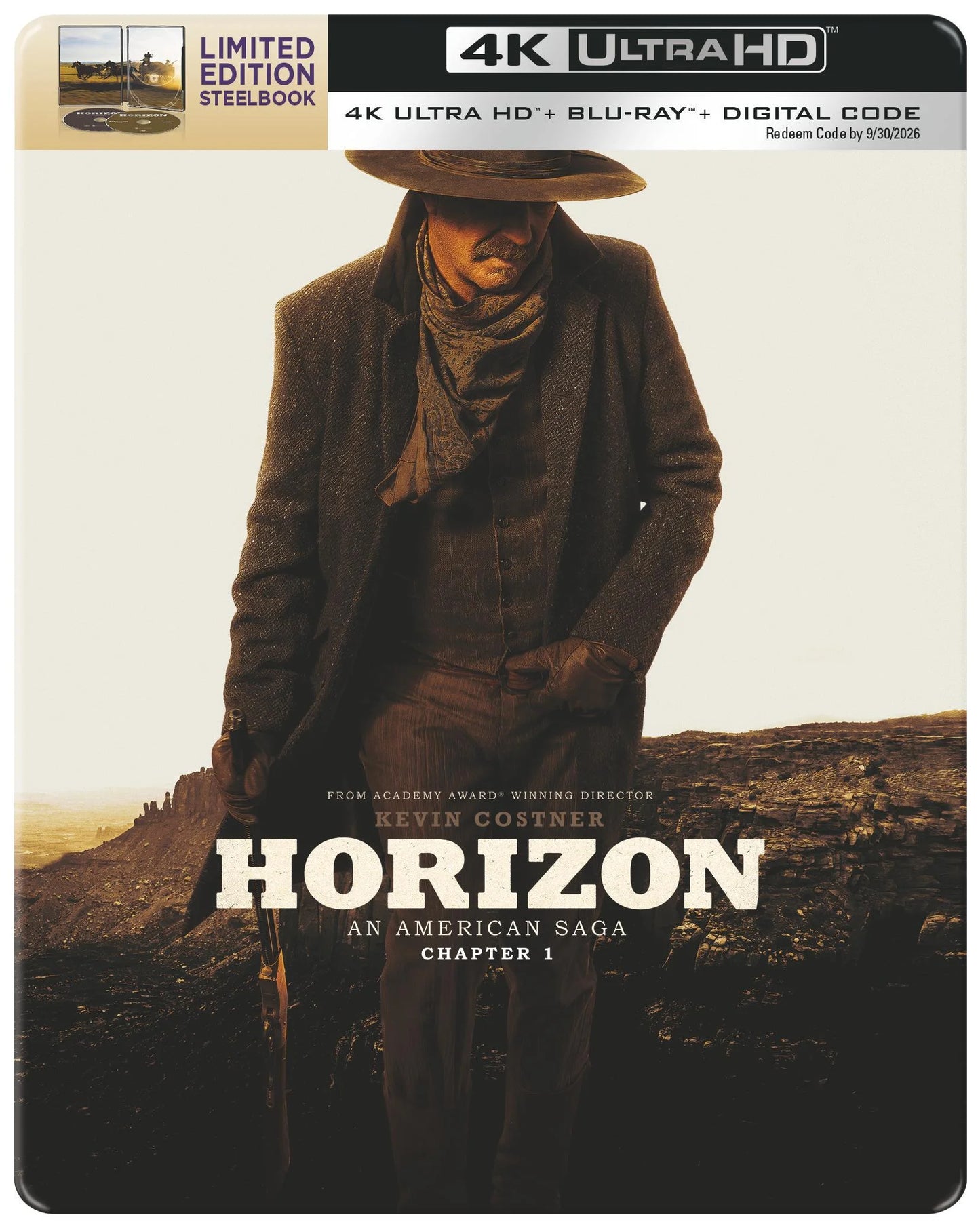 Horizon: An American Saga Chapter 1 (Steelbook 4K Ultra HD + Blu-ray + Digital)