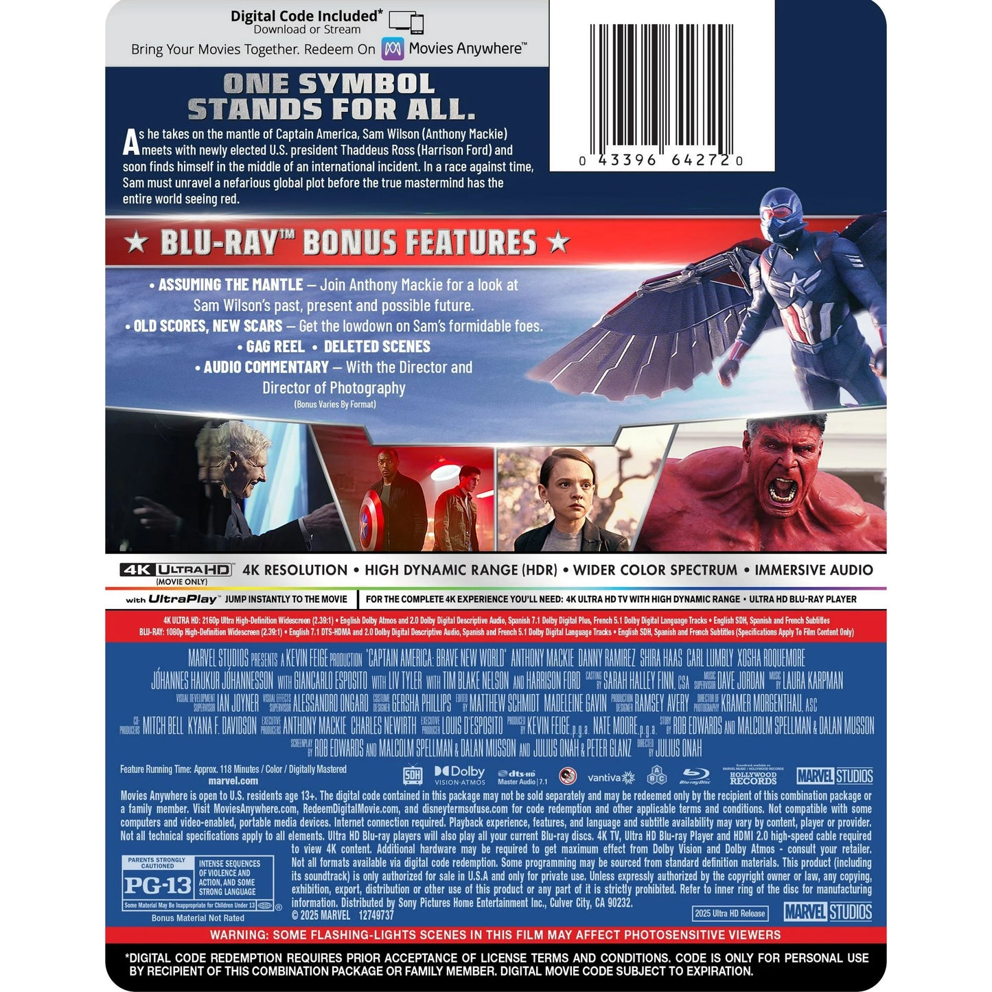 Captain America: Brave New World - Limited Edition Steelbook (4K Ultra HD + Blu-ray + Digital)