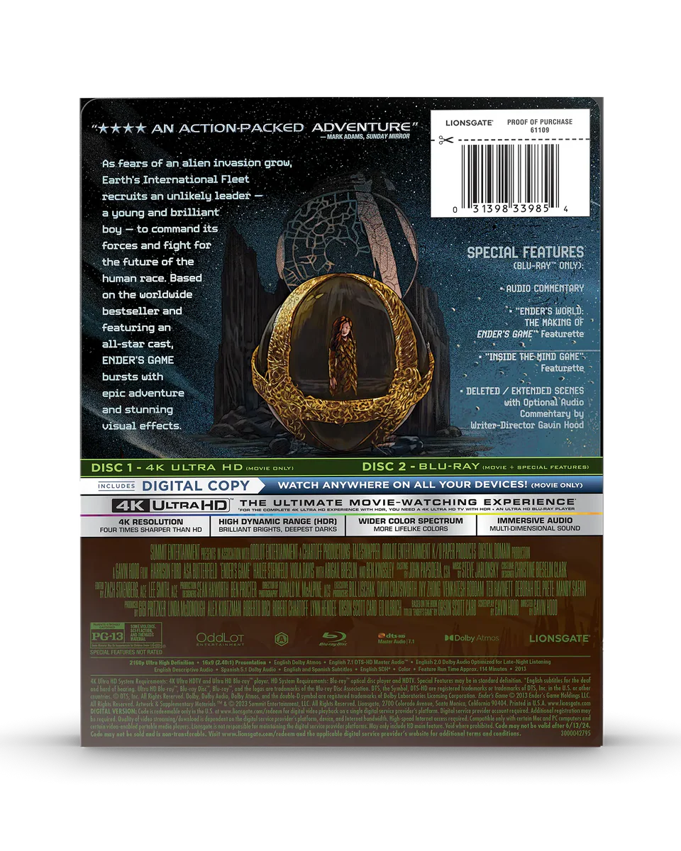 Ender's Game - Limited Edition Steelbook (4K Ultra HD + Blu-ray + Digital)
