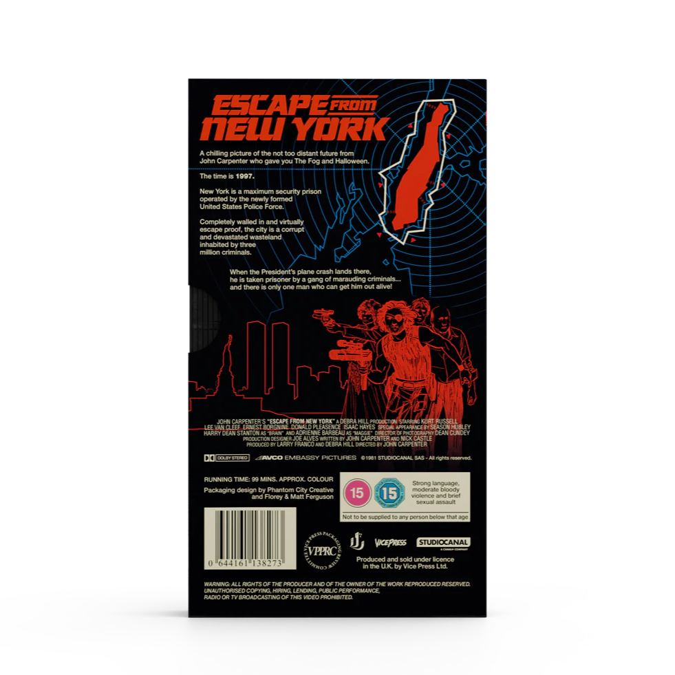 Vice Press Escape From New York VHS (Limited Slipcase Edition) /1000