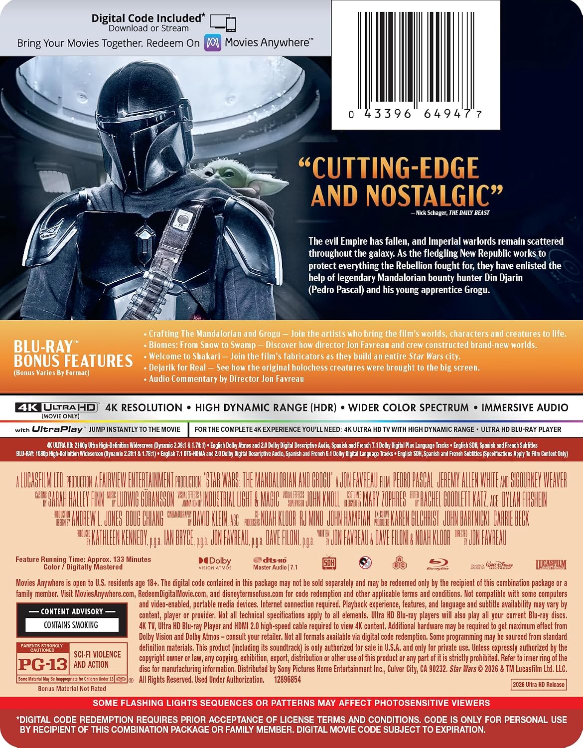 The Mandalorian And Grogu - Limited Edition Steelbook (4K Ultra HD + Blu-ray + Digital)