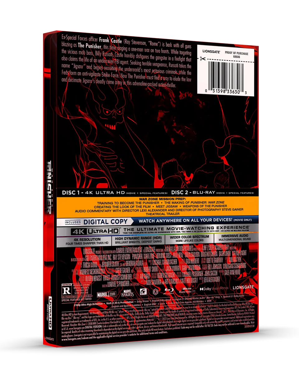 Punisher: War Zone - Limited Edition Steelbook (4K Ultra HD + Blu-ray + Digital)