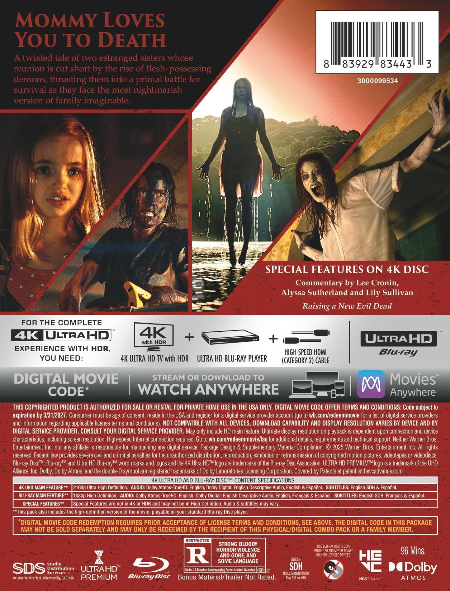 Evil Dead Rise - Steelbook (4K Ultra HD + Blu-ray + Digital Copy)