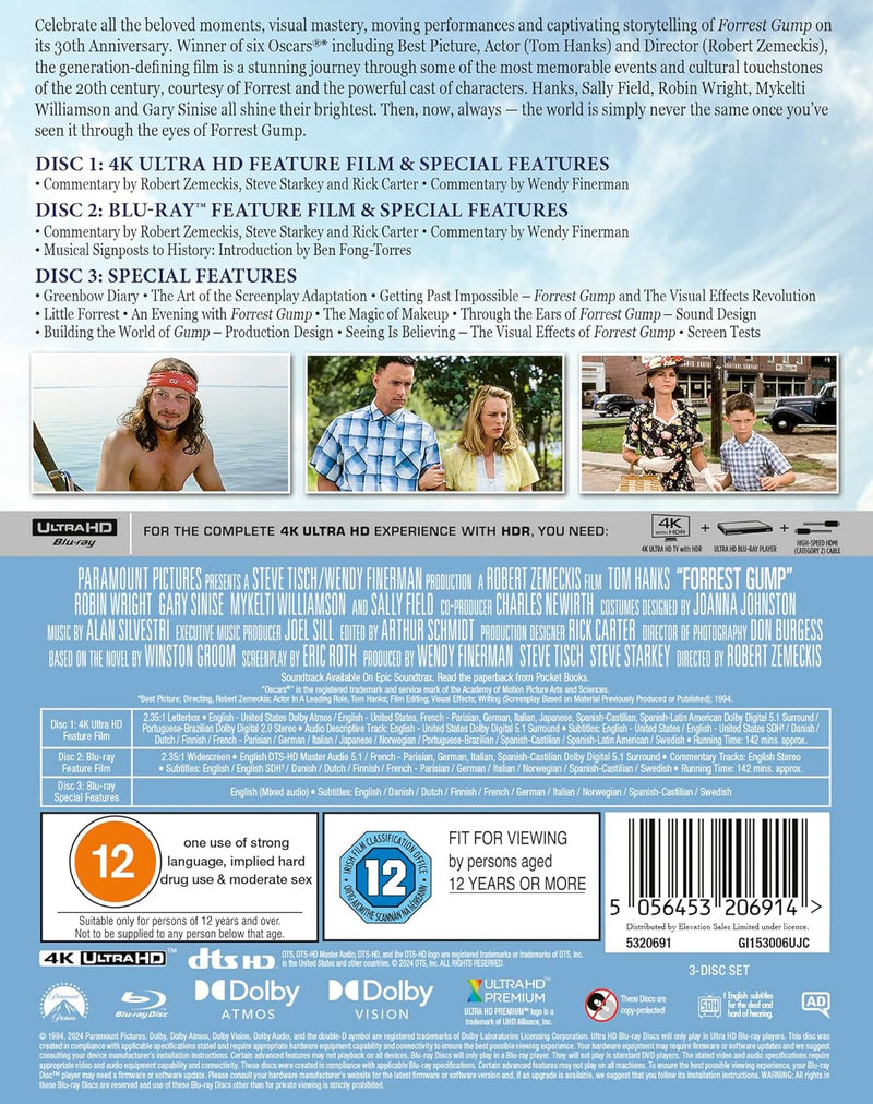 Forrest Gump 30th Anniversary - Limited Edition Steelbook (4K Ultra HD + Blu-ray + 2 CD’s + Digital)