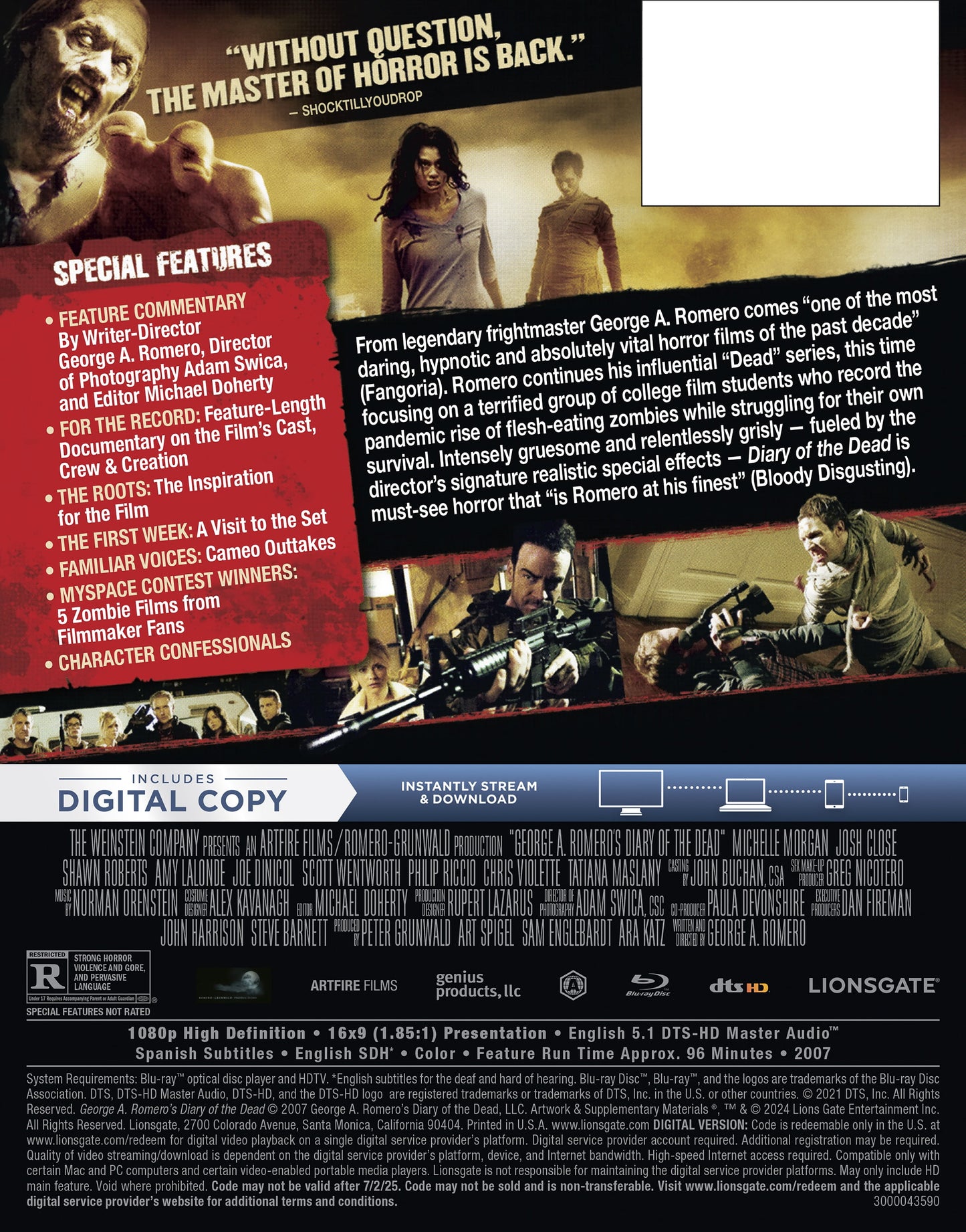 Diary of the Dead - Limited Edition Steelbook (Blu-ray + Digital)