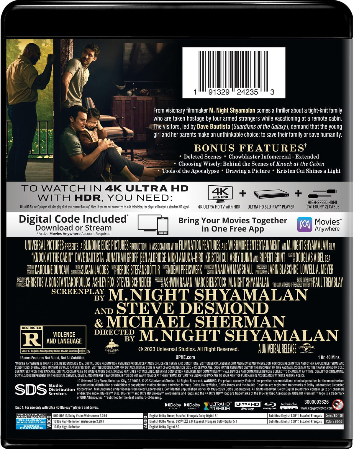 Knock at the Cabin (4K Ultra HD + Blu-ray + Digital Copy)