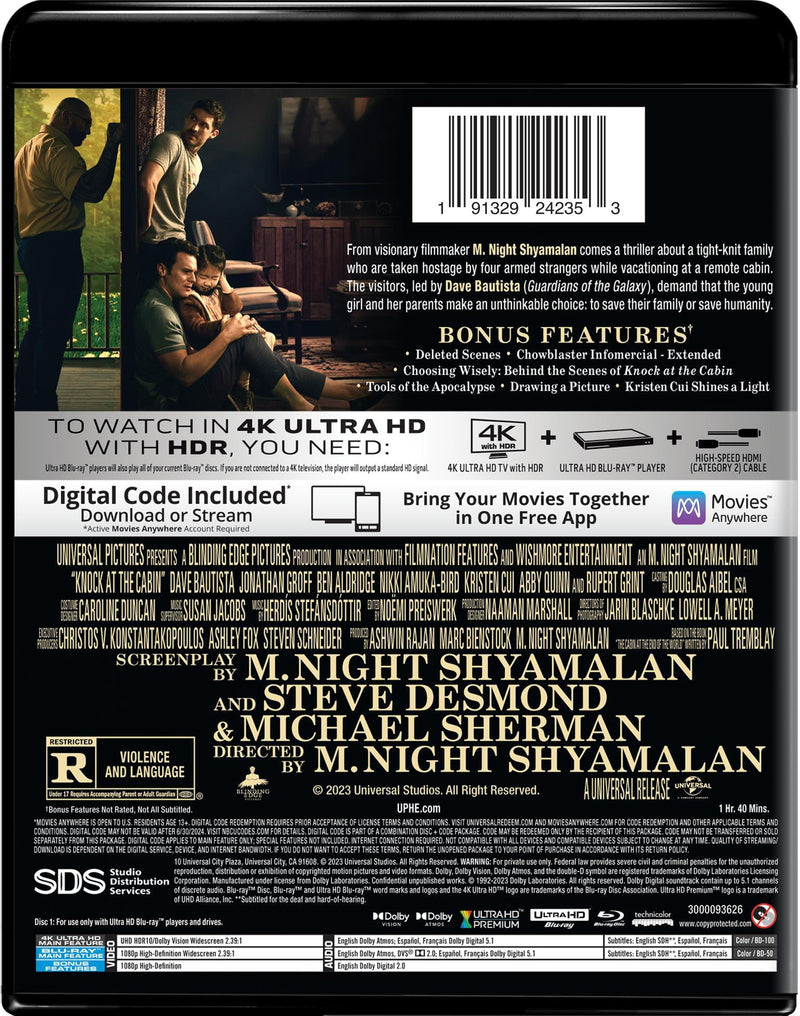 Knock at the Cabin (4K Ultra HD + Blu-ray + Digital Copy)