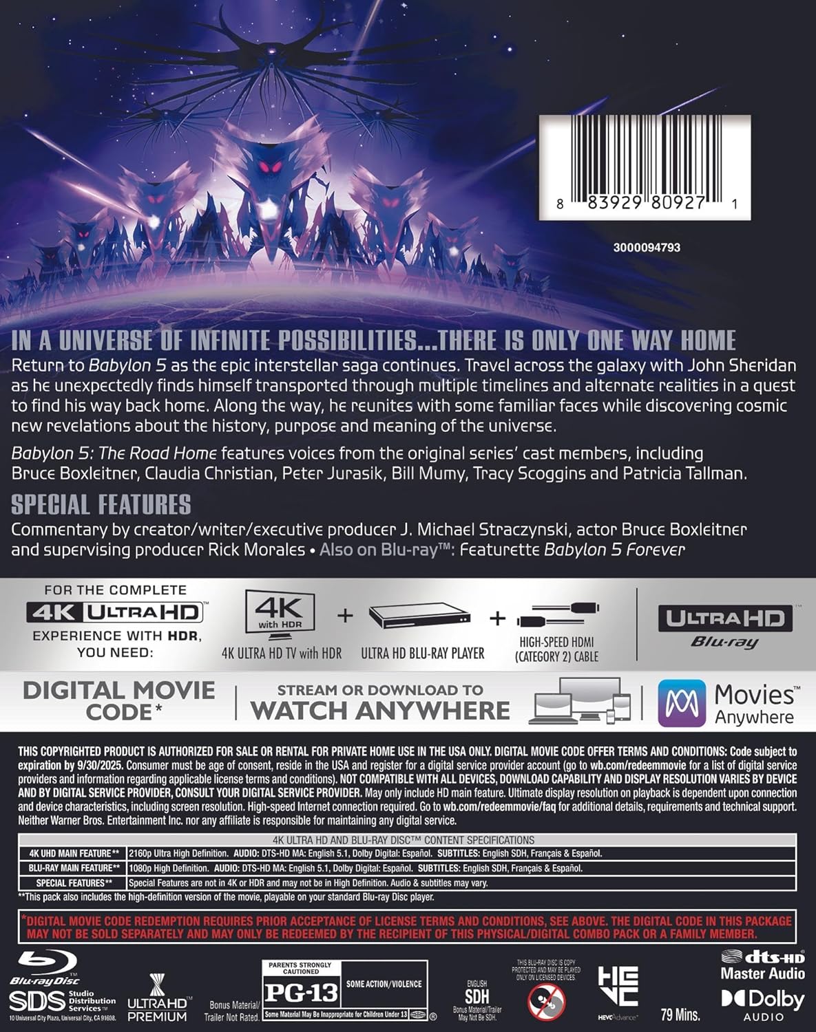 Babylon 5: The Road Home (4K UHD + Blu-ray + Digital Code)