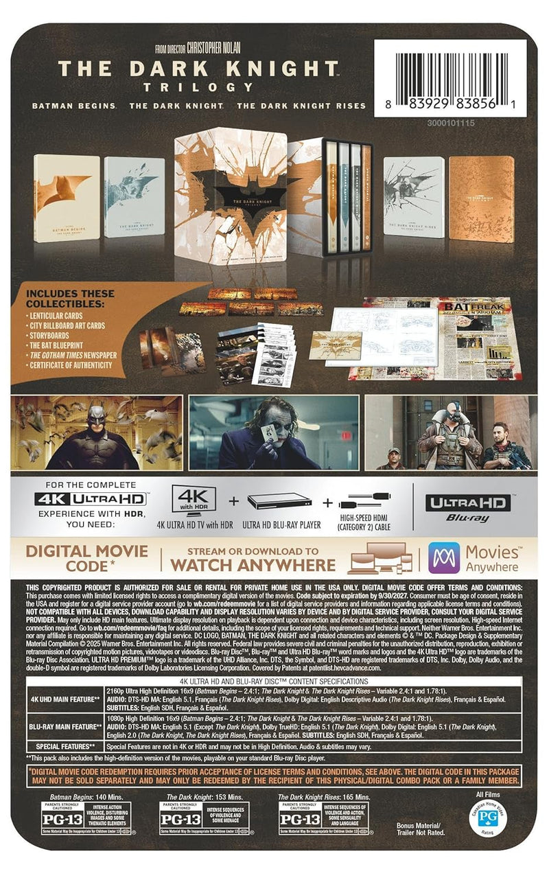 The Dark Knight Trilogy - Limited Edition Steelbook Collection (4K UHD + Blu-ray + Digital)-3