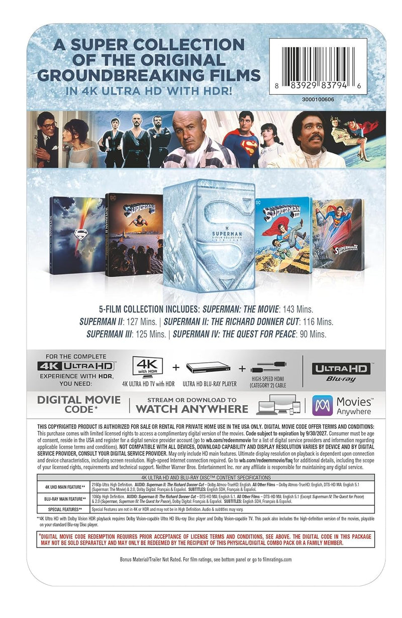Superman 5-Film Collection - Limited Edition Steelbooks (4K UHD+ Blu-ray + Digital)-3