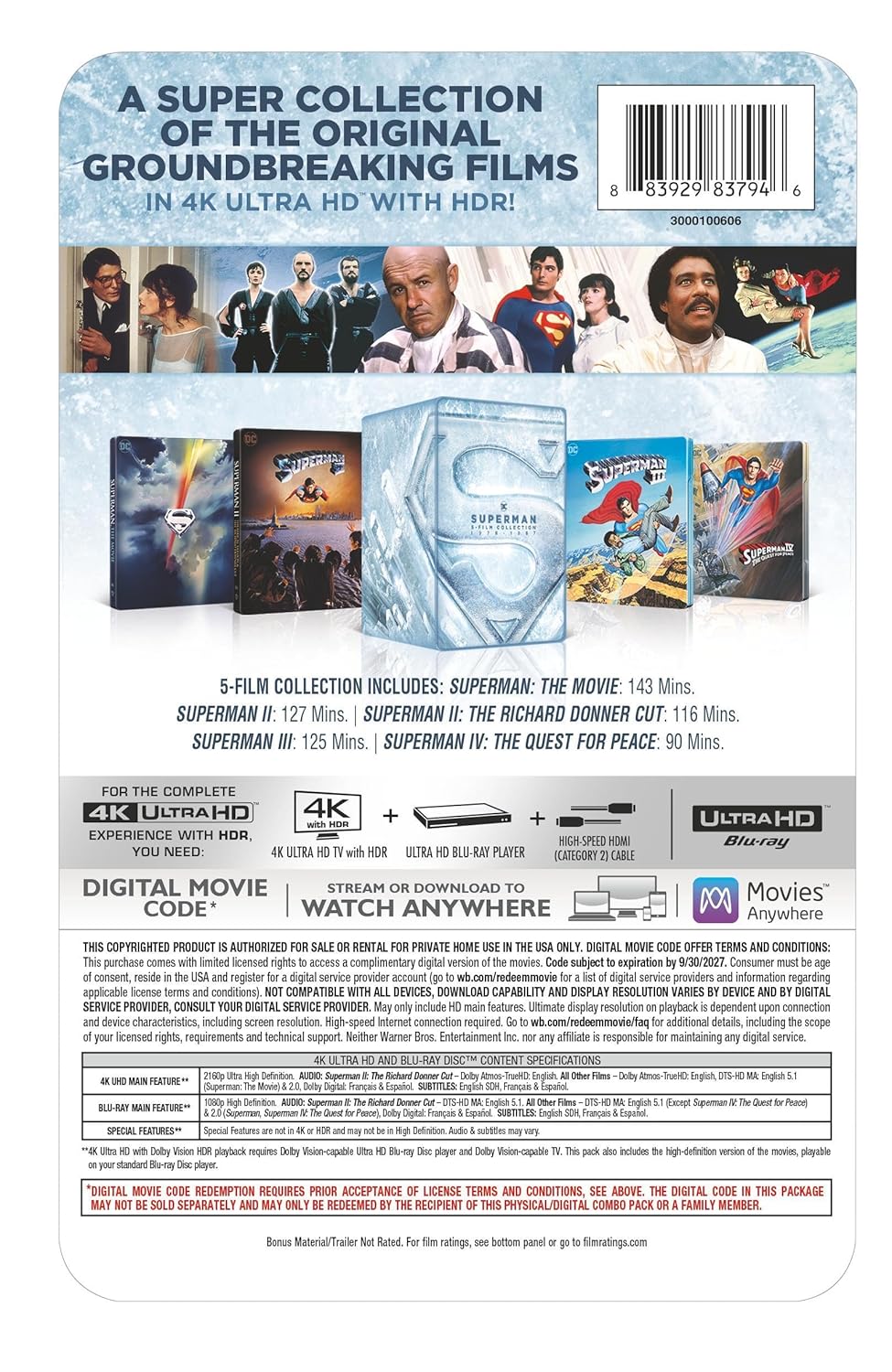Superman 5-Film Collection - Limited Edition Steelbooks (4K UHD+ Blu-ray + Digital)-3