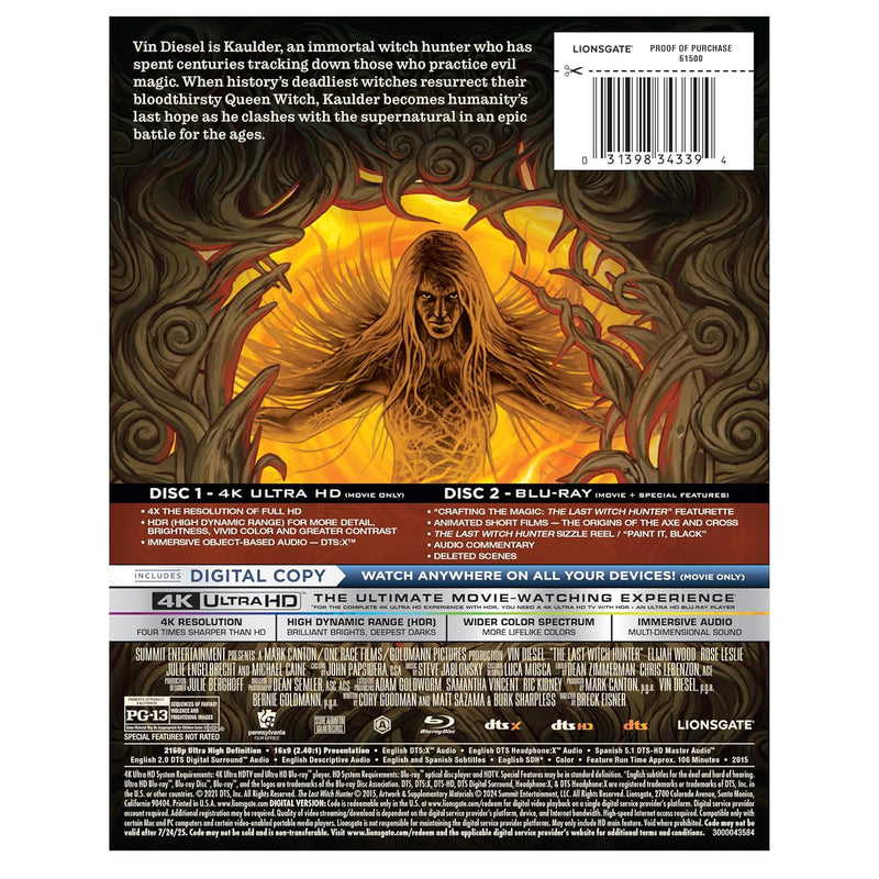 The Last Witch Hunter Steelbook [4K UHD + Digital]-4