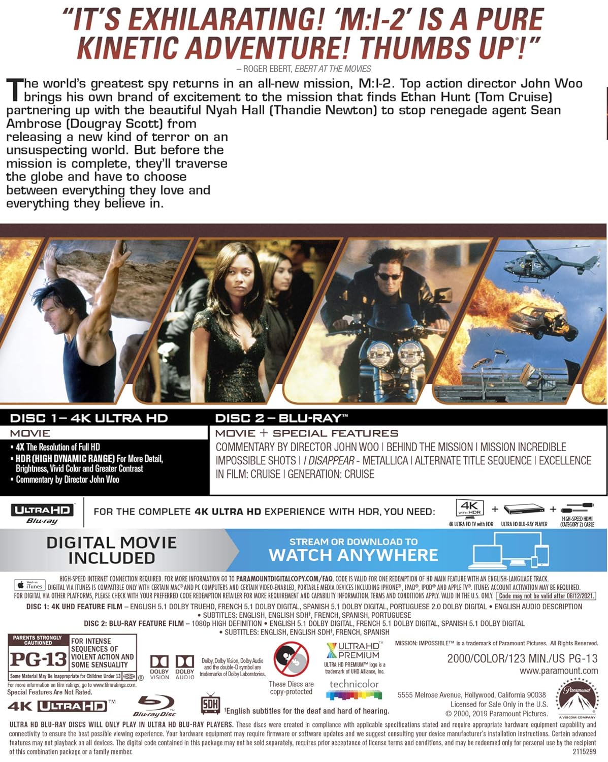 Mission: Impossible 2 (4K UHD + Blu-ray + Digital)