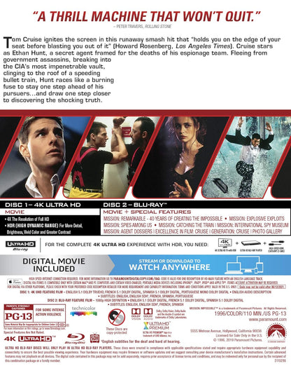 Mission: Impossible (4K UHD + Blu-ray + Digital)