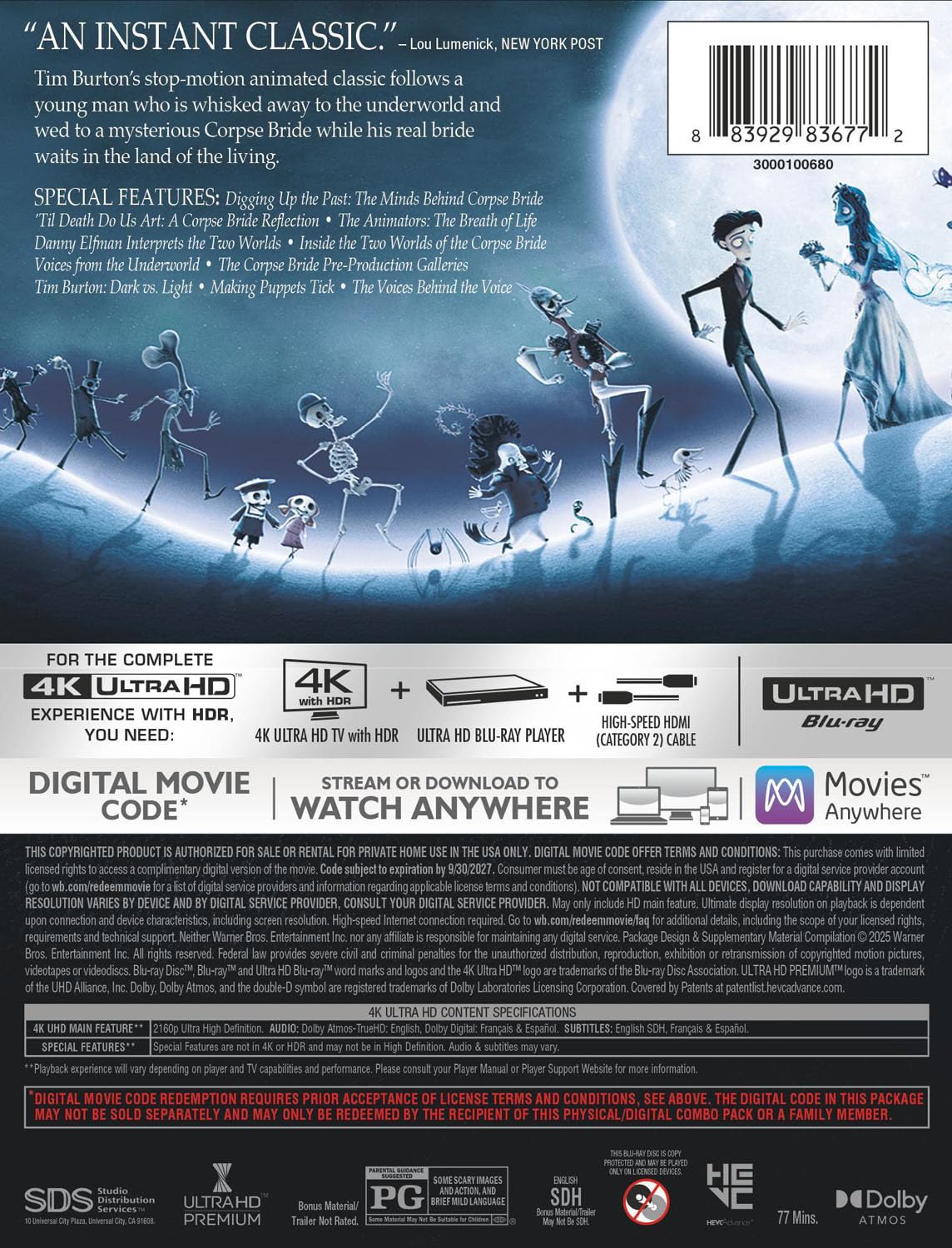 Tim Burton's Corpse Bride - Limited Edition Steelbook (4K UHD + Digital Copy)-5