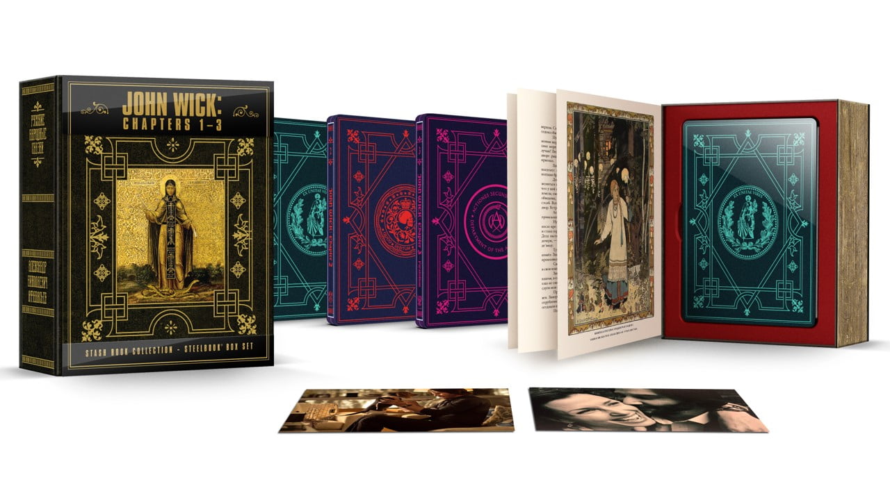 John Wick Chapter 1-3 Stash Book Collection (Steelbook Box Set) (4K Ultra HD + Blu-Ray + Digital Copy)