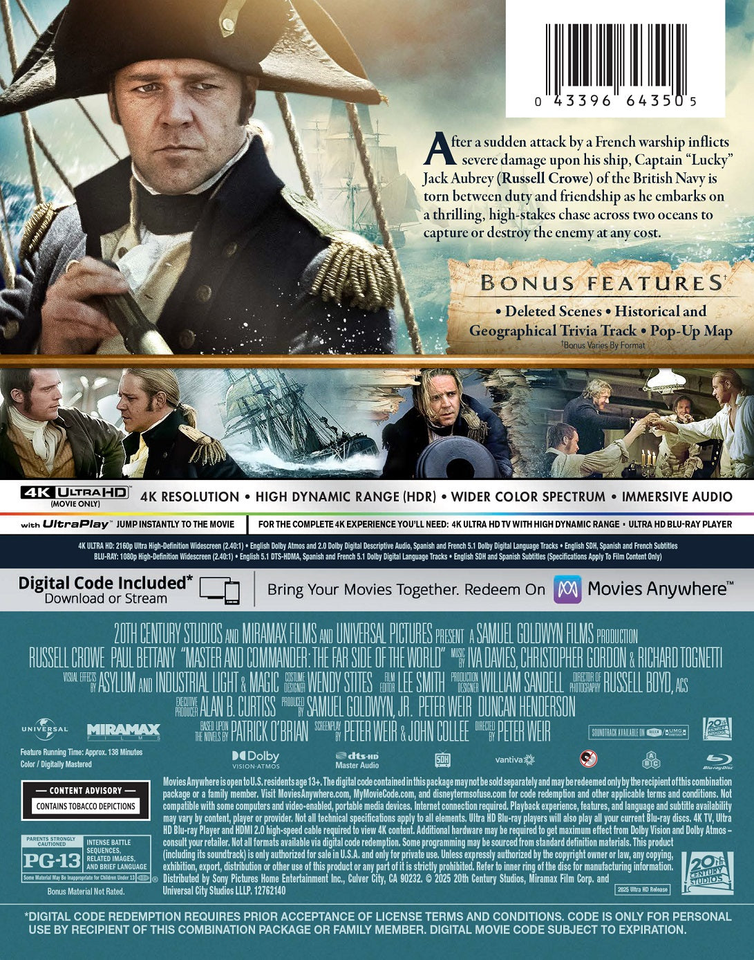 Master and Commander: The Far Side of the World - Limited Edition Steelbook (4K UHD + Blu-ray + Digital)-4
