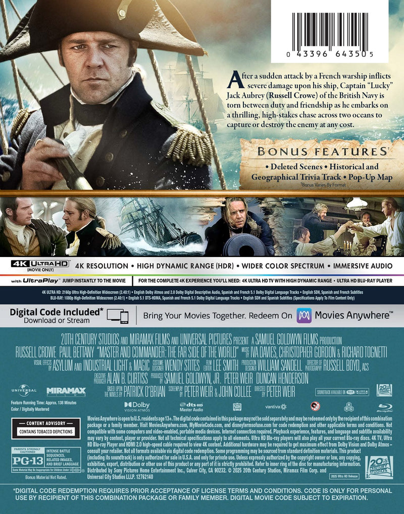 Master and Commander: The Far Side of the World - Limited Edition Steelbook (4K UHD + Blu-ray + Digital)-4