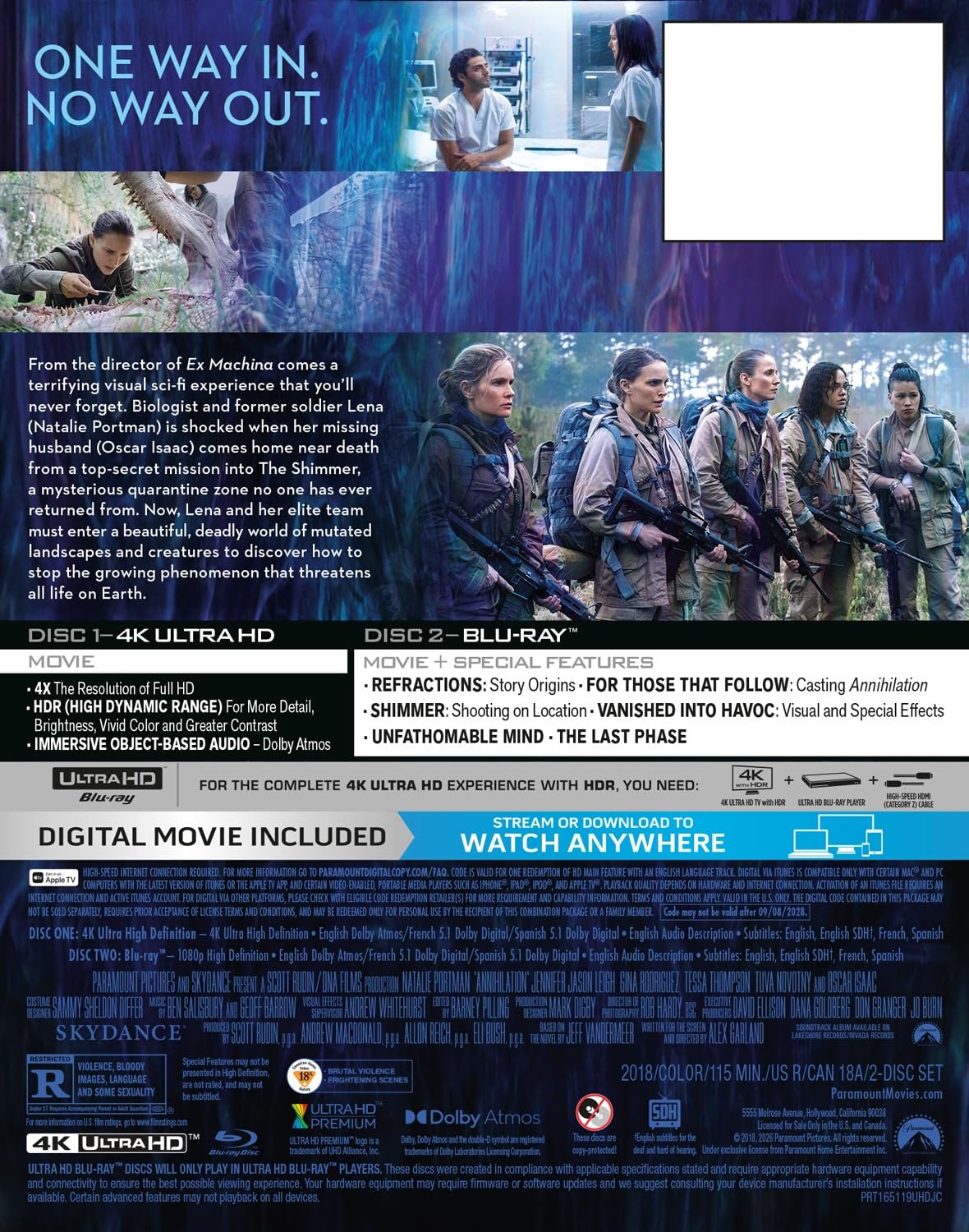 Annihilation - Limited Edition Steelbook (4K Ultra HD + Blu-ray + Digital)-4