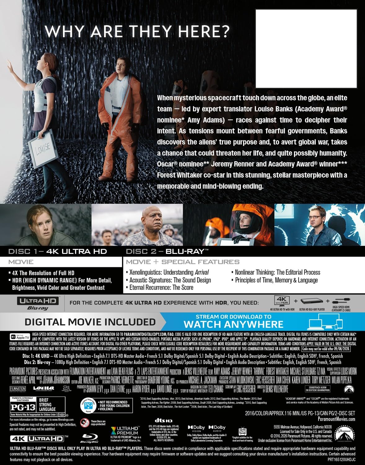 Arrival - Limited Edition Steelbook (4K Ultra HD + Blu-ray + Digital)