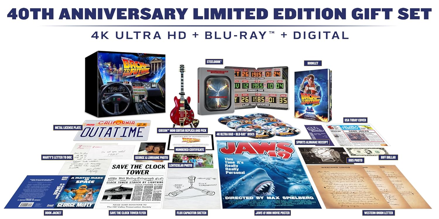 Back to the Future Trilogy: 40th Anniversary Limited Edition Steelbook Giftset (4K Ultra HD + Blu-ray + Digital)