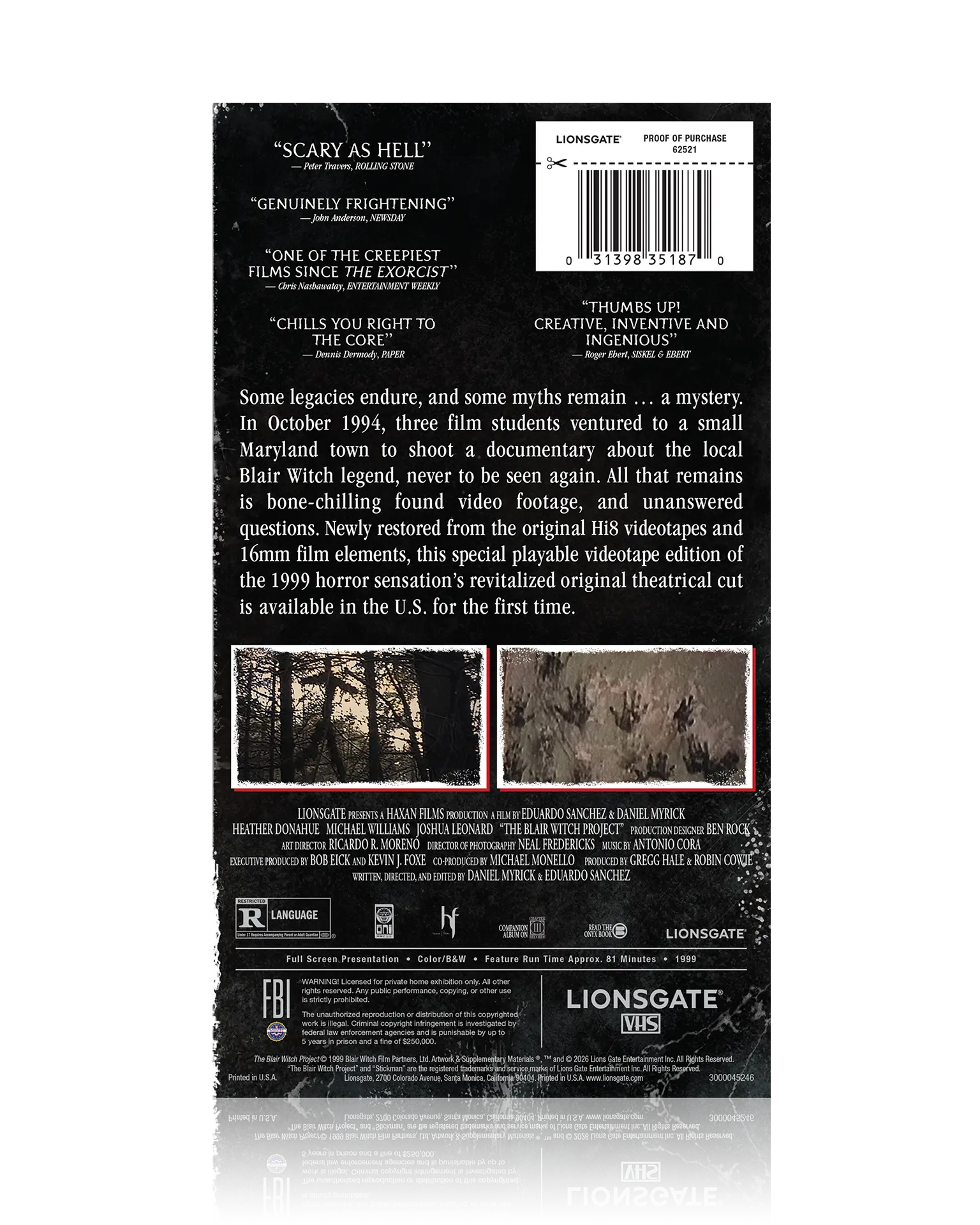 The Blair Witch Project - Be Kind, Rewind Edition (VHS) — product image 7