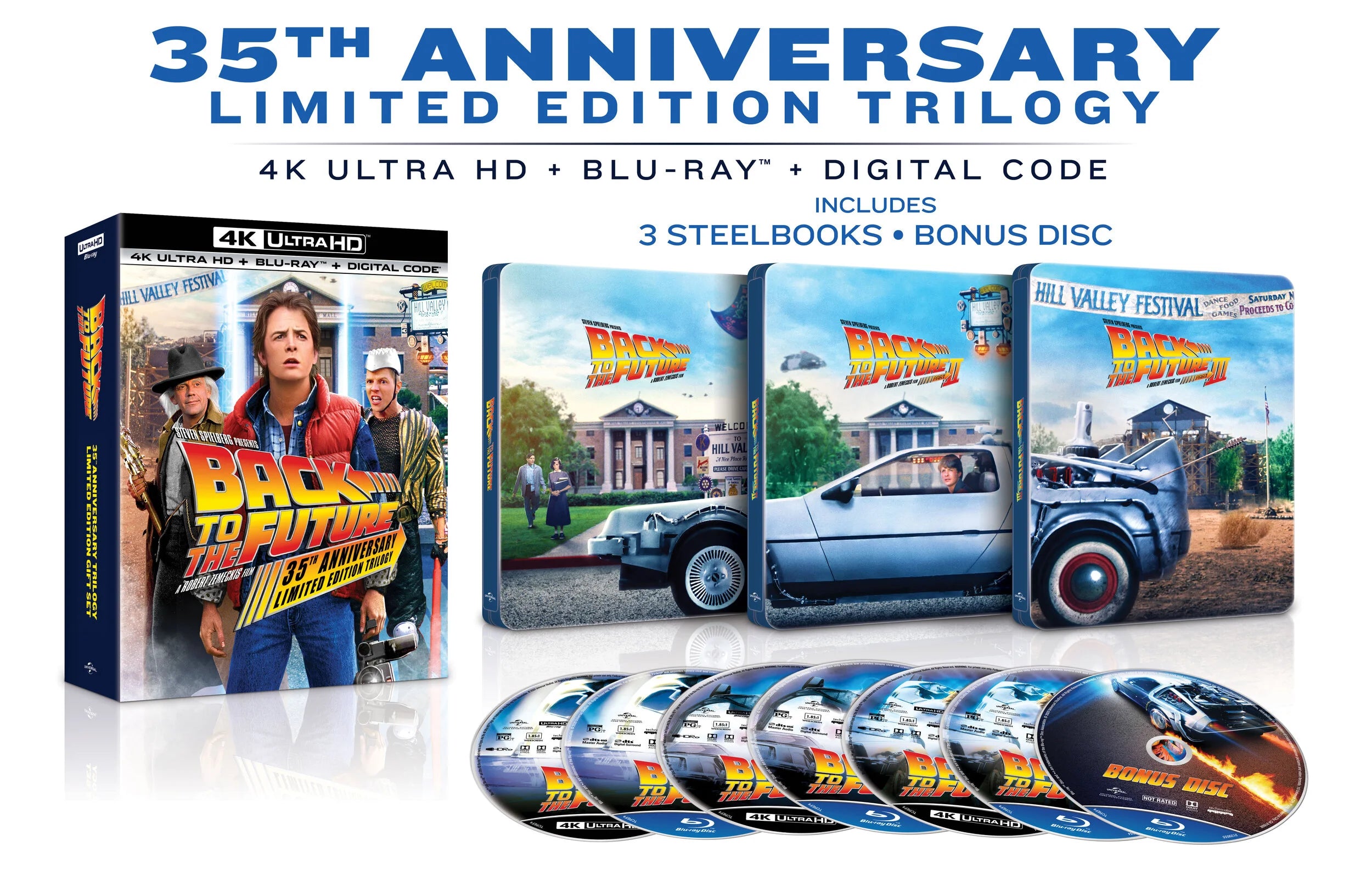 Back to the Future Trilogy - 35th Anniversary Steelbook Boxset (4K Ultra HD + Blu-ray + Digital)
