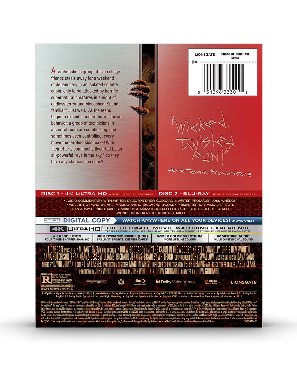 The Cabin in the Woods - Limited Edition Steelbook (4K UHD + Blu-ray + Digital)-6
