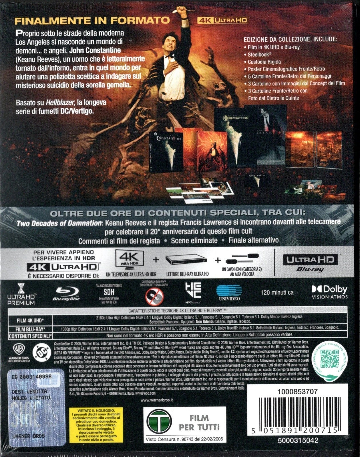 Constantine 20th Anniversary Limited Collector's Edition [4K UHD + Blu-ray]