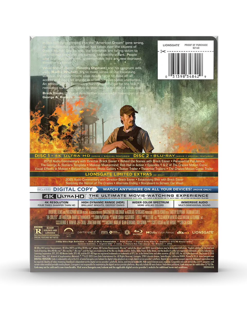 The Crazies - 15th Anniversary Limited Edition Steelbook (4K Ultra HD + Blu-ray + Digital)-6