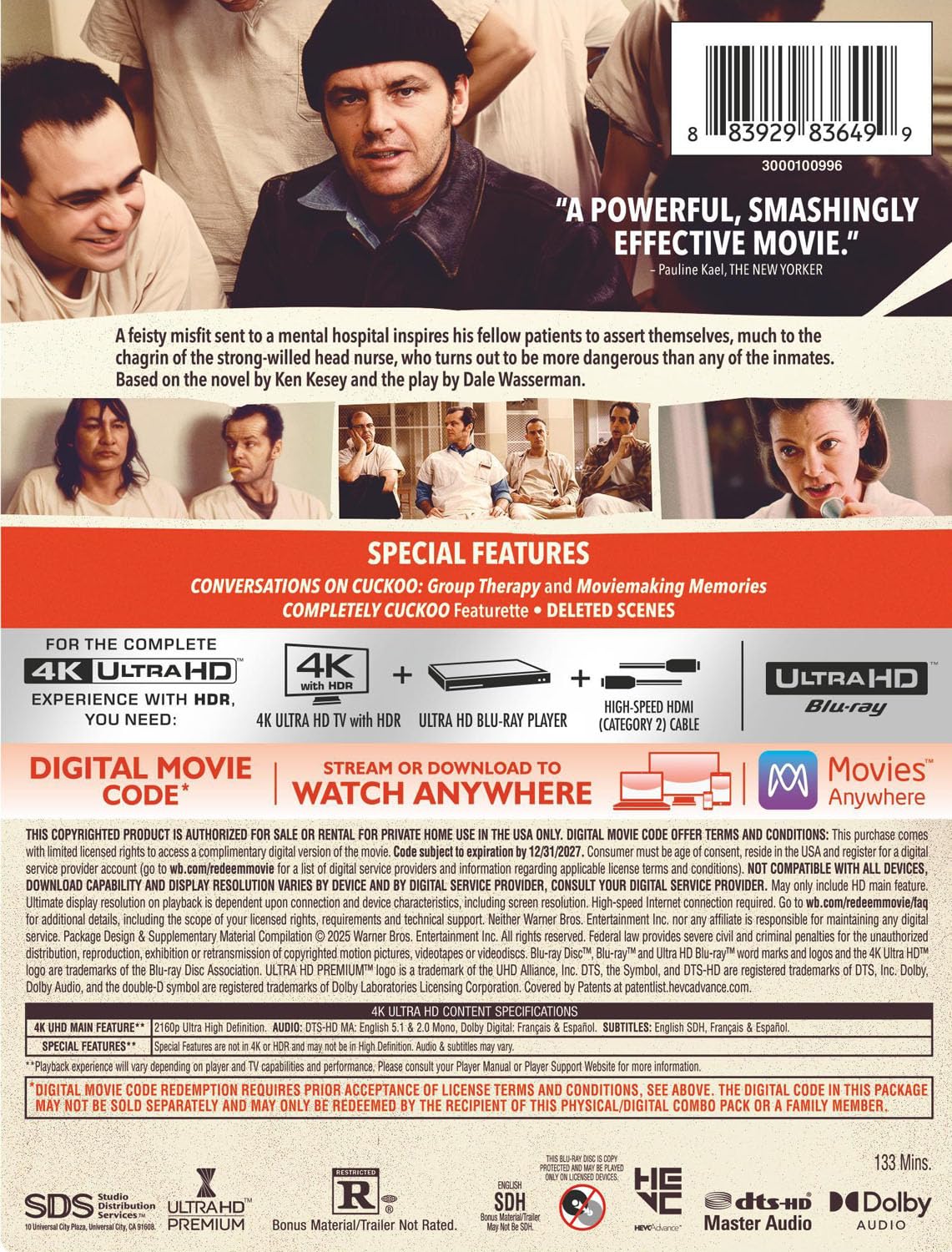 One Flew Over the Cuckoo's Nest - Limited Edition Steelbook (4K Ultra HD + Digital)