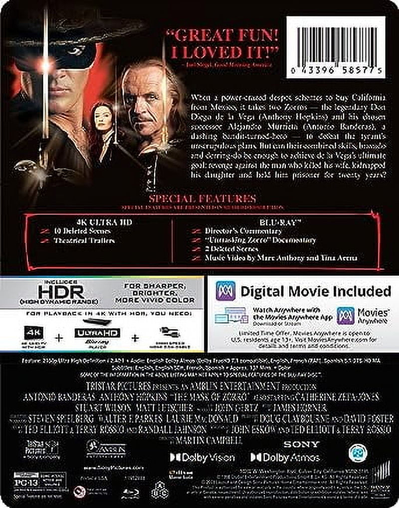 The Mask of Zorro (25th Anniversary) (Steelbook)