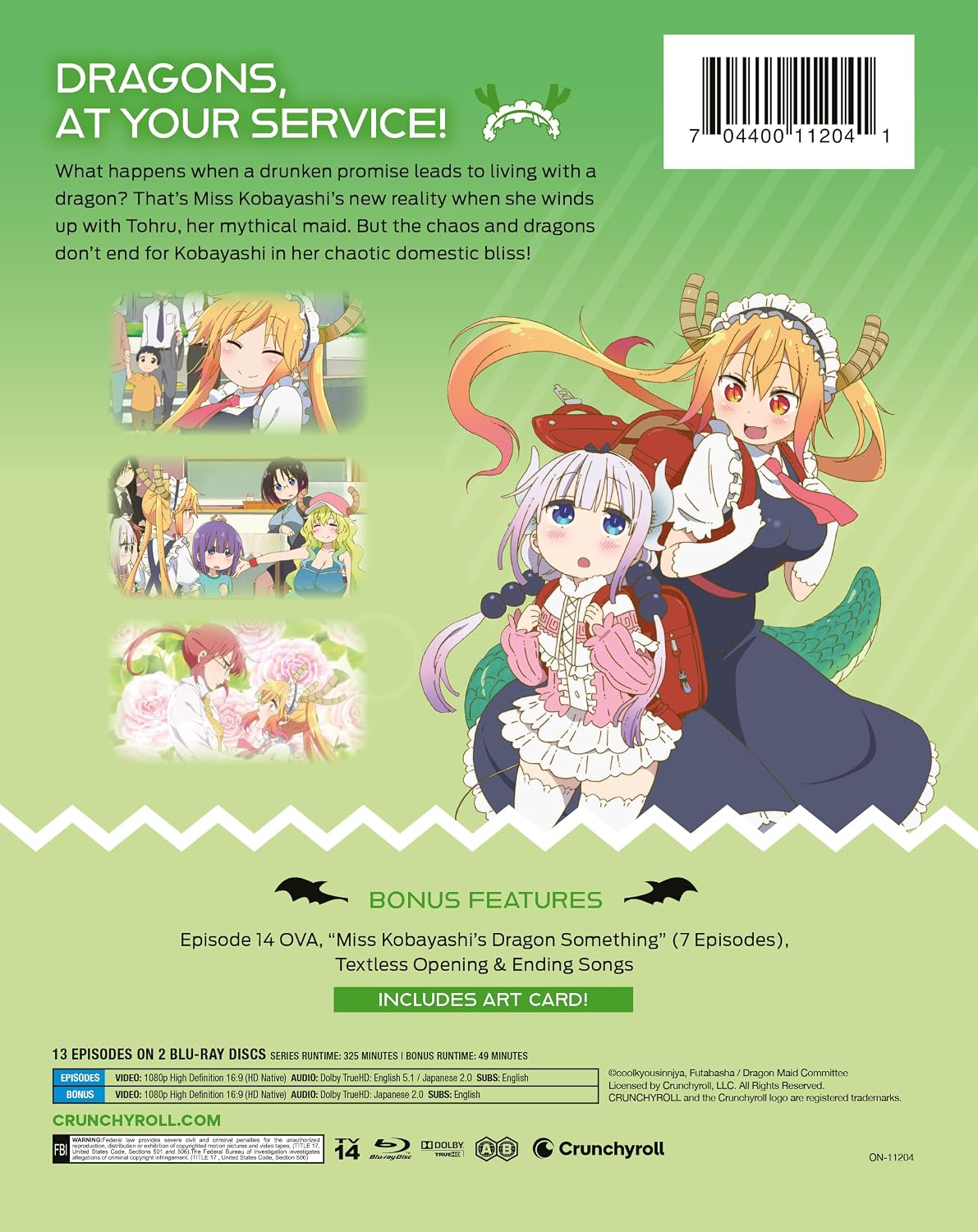 Miss Kobayashi's Dragon Maid Season 1 SteelBook back