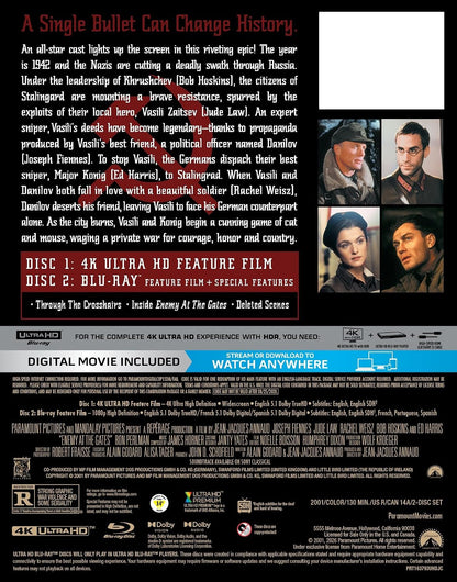 Enemy at the Gates - Limited Edition Steelbook (4K Ultra HD + Blu-ray + Digital)