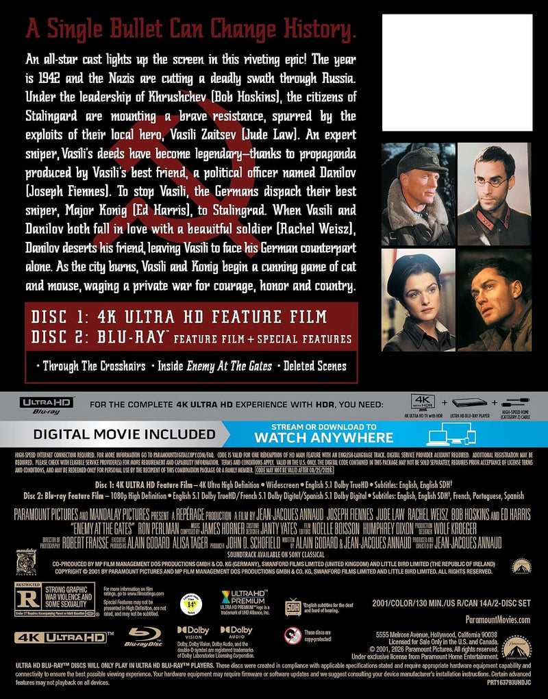Enemy at the Gates - Limited Edition Steelbook (4K Ultra HD + Blu-ray + Digital)-4