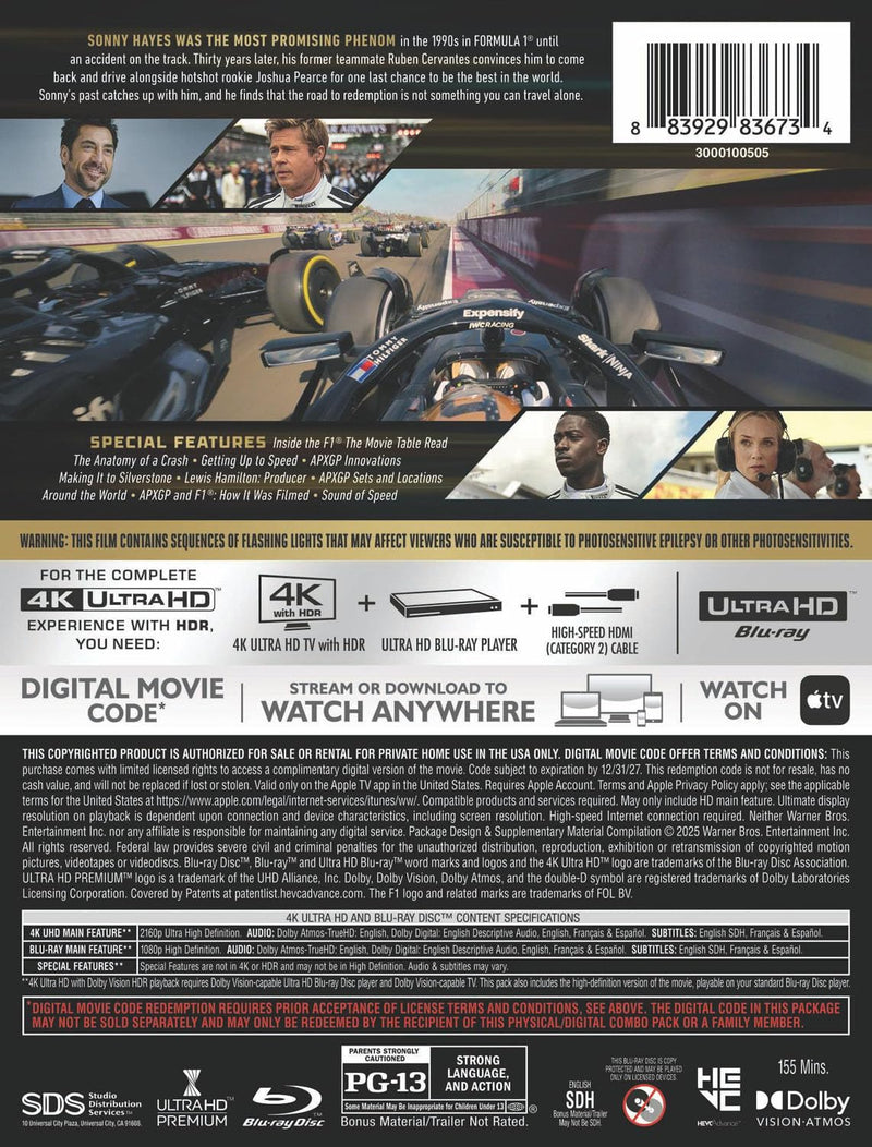 F1: The Movie - Limited Edition Steelbook (4K Ultra HD + Blu-ray + Digital)-3