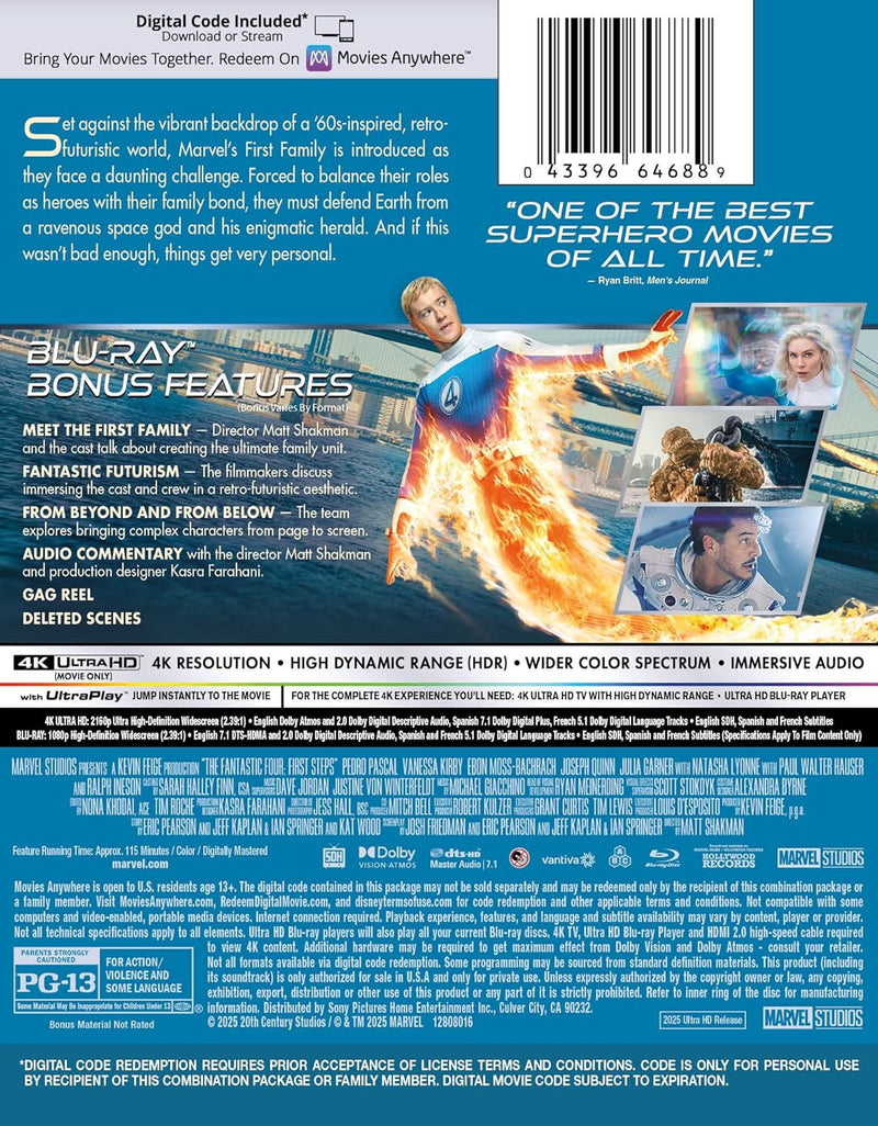 Fantastic Four: First Steps - Amazon Exclusive Steelbook Collector's Edition (4K UHD + Blu-ray + Digital)-3