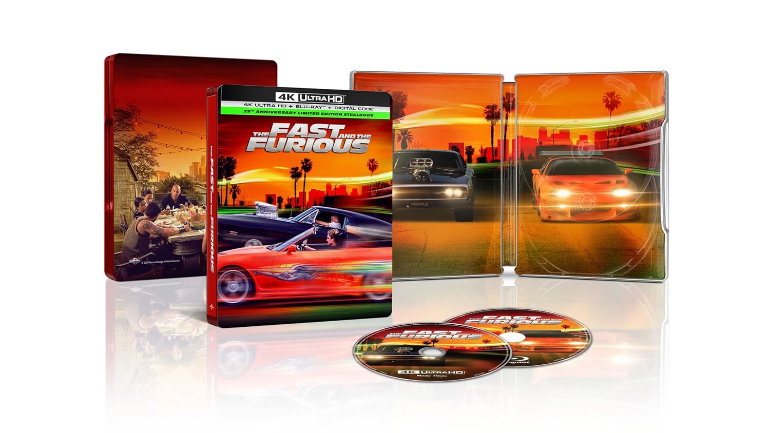 The Fast and the Furious - 25th Anniversary Limited Edition Steelbook (4K Ultra HD + Blu-ray + Digital)