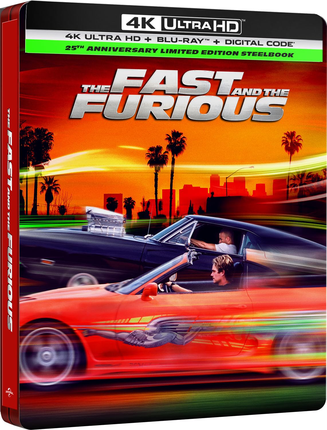 The Fast and the Furious - 25th Anniversary Limited Edition Steelbook (4K Ultra HD + Blu-ray + Digital)