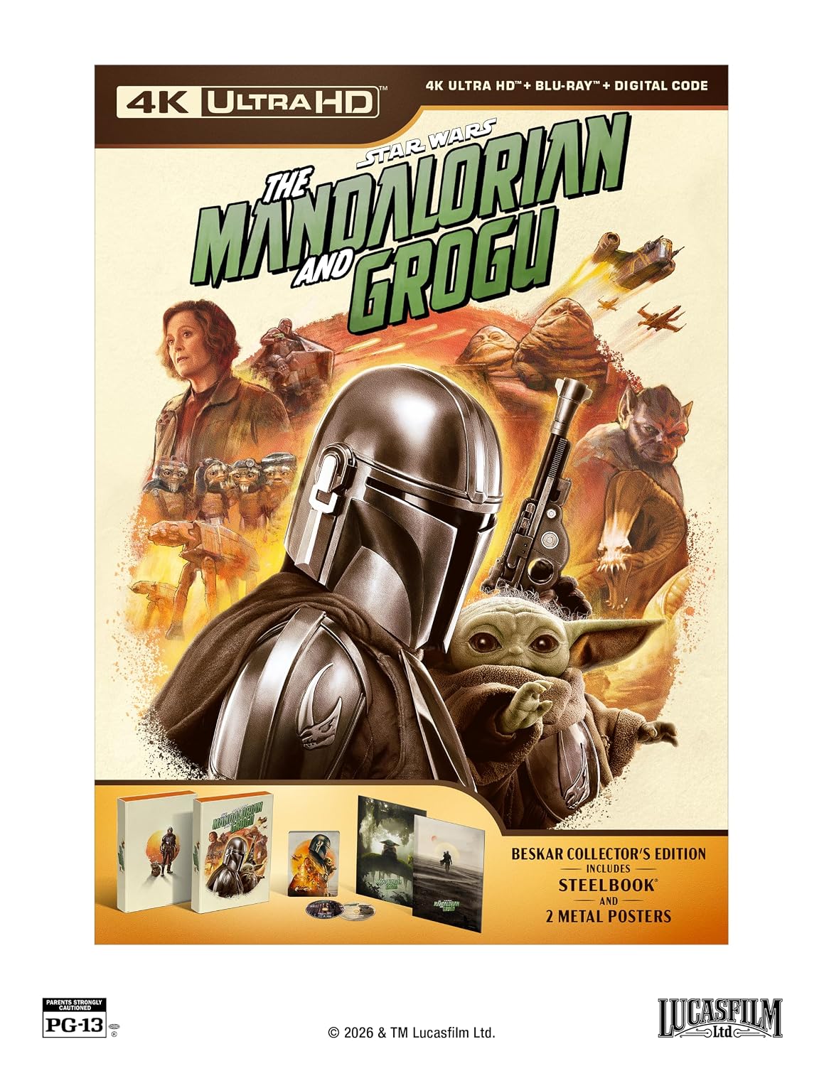 The Mandalorian and Grogu - Beskar Collector’s Edition Steelbook (4K Ultra HD + Blu-ray + Digital)-3