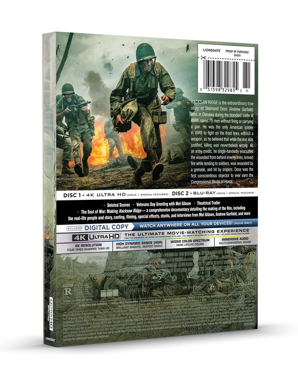 Hacksaw Ridge - Limited Edition Steelbook (4K Ultra HD + Blu-ray + Digital)-6