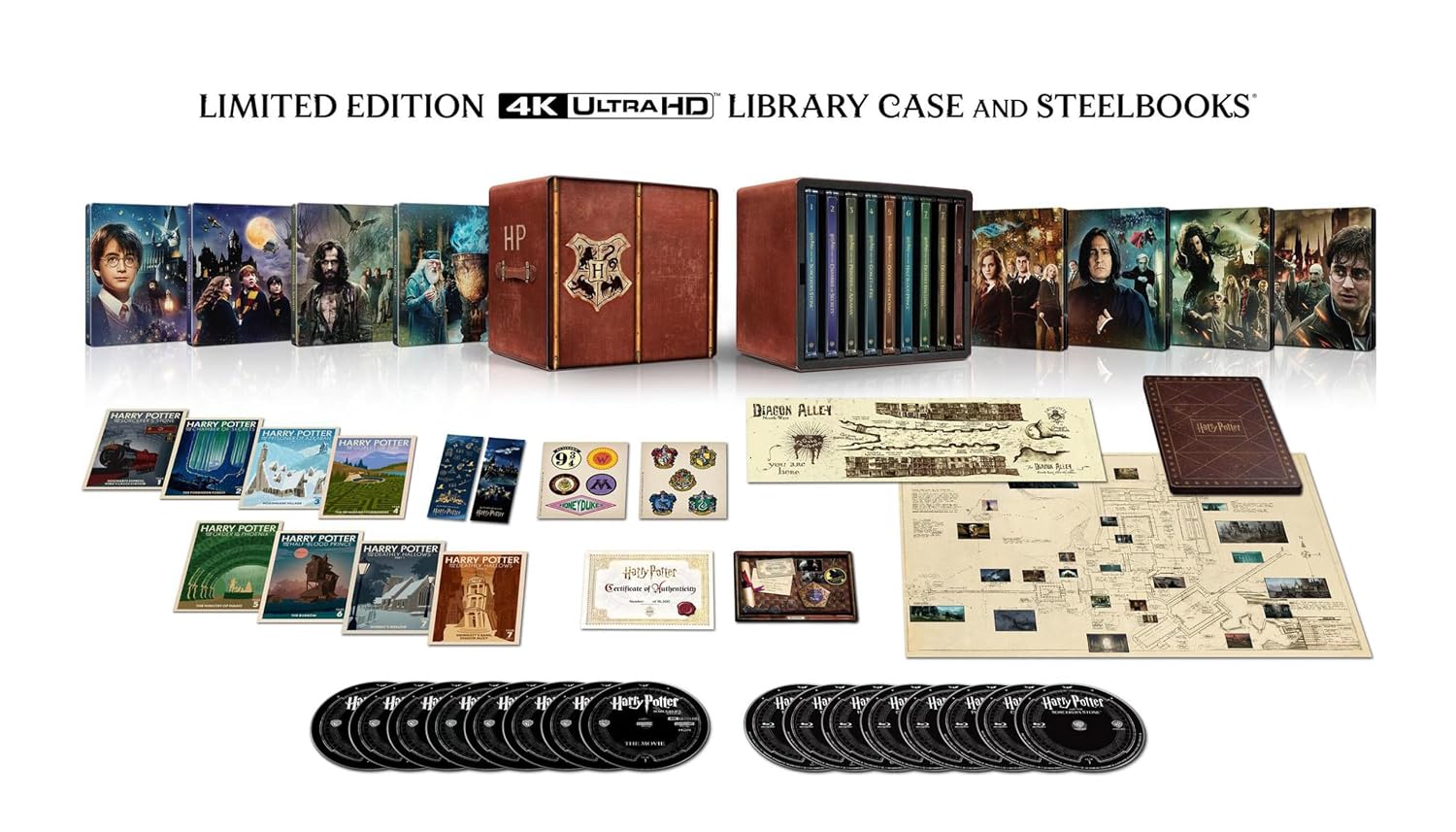 Harry Potter 8-Film Steelbook Library Case package
