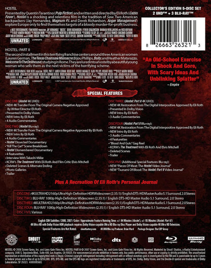 Hostel: Parts I & II: 20th Anniversary Limited Edition Steelbook Collection (4K Ultra HD + Blu-ray)