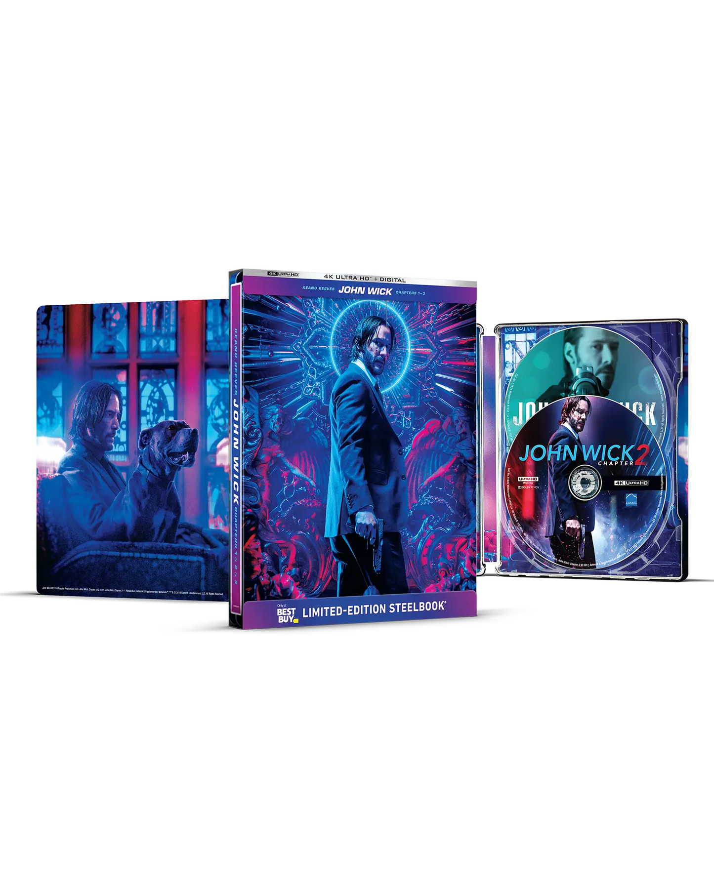 John Wick: Chapters 1–3 - Limited Edition Steelbook (4K Ultra HD + Digital) — product image 2