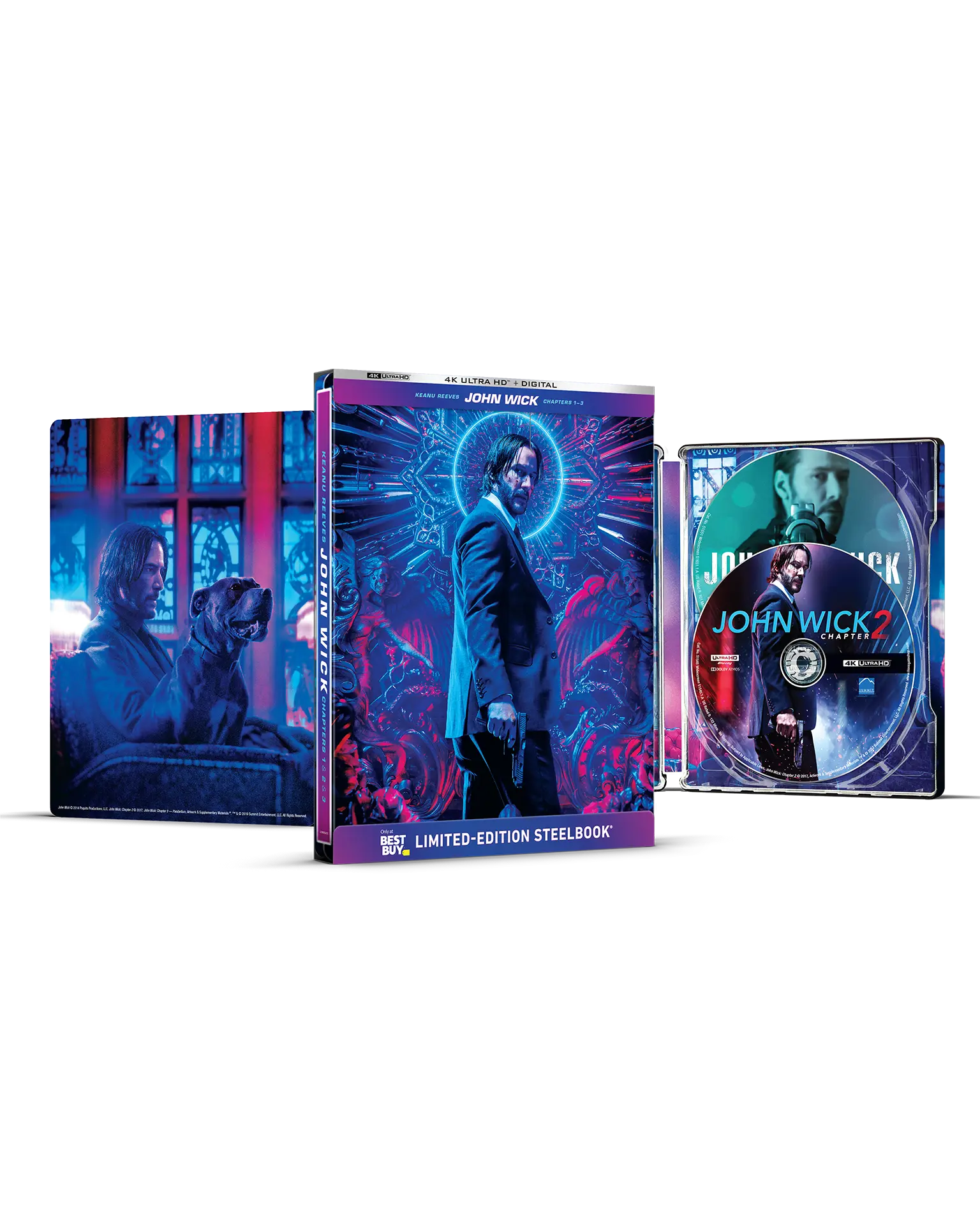 John Wick: Chapters 1–3 - Limited Edition Steelbook (4K Ultra HD + Digital) — product image 2