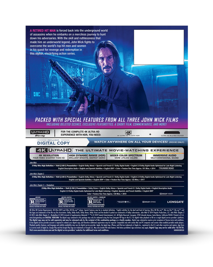 John Wick: Chapters 1–3 - Limited Edition Steelbook (4K Ultra HD + Digital) — product image 7
