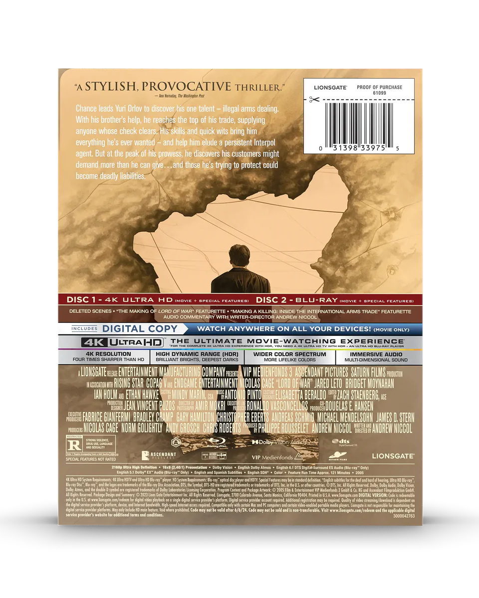 Lord of War - Limited Edition Steelbook (4K Ultra HD + Blu-ray + Digital)-3